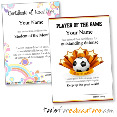 Free printable reading certificates
